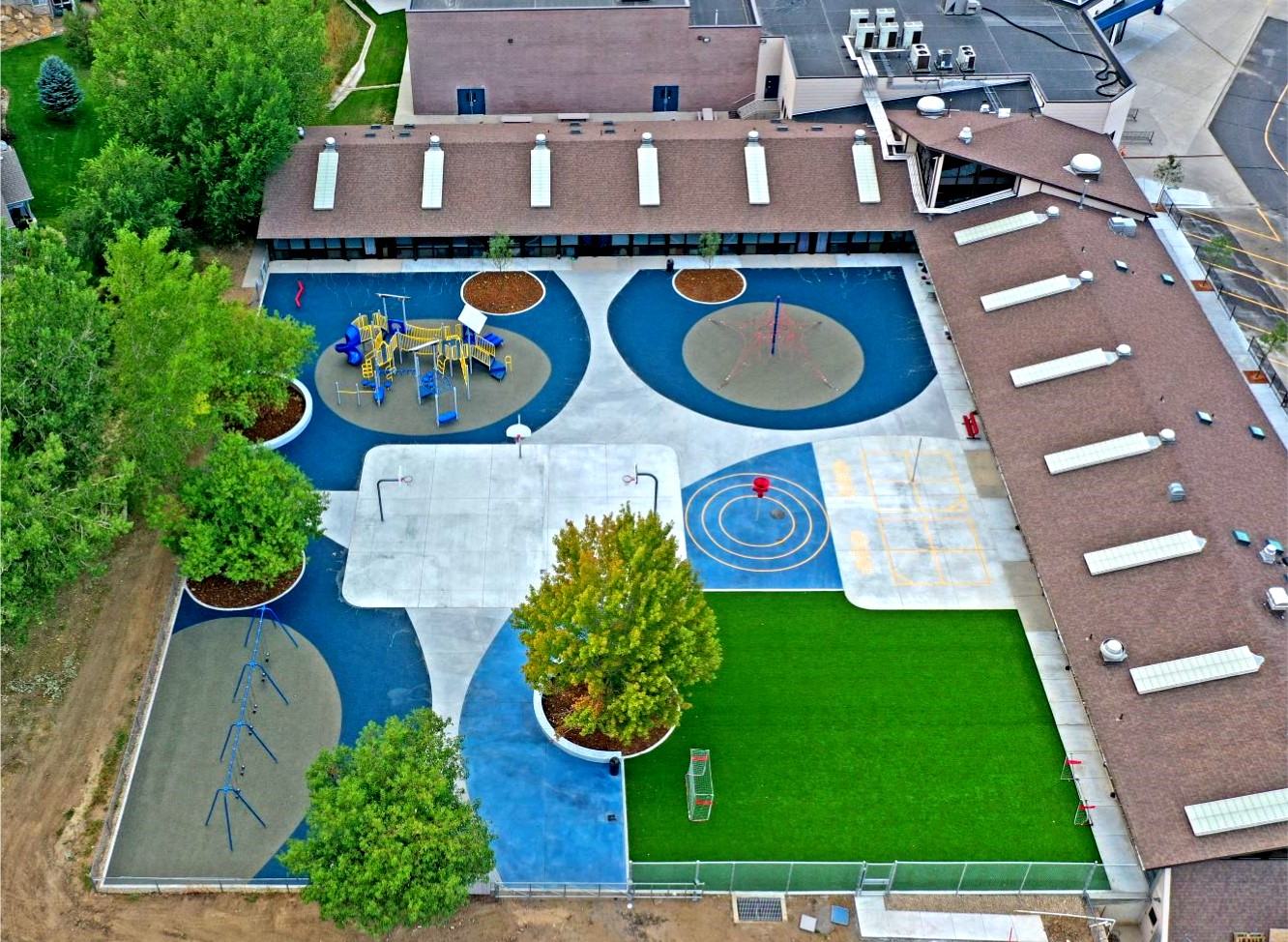 Woodrow Wilson Academy playground and concrete walks from above